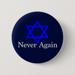 Nooit meer joodse herinnering aan holocaust ronde button 5,7 cm