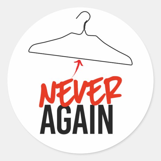NOOIT MEER Wire Hangers Pro Keuze Ronde Sticker (Voorkant)