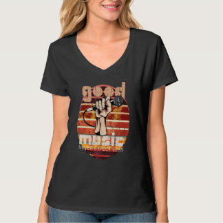 Nooit minder dan goede muziek distressed Vinta T-shirt