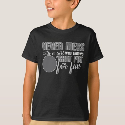 Nooit minder met een meisje dat neergeschoten is v t-shirt (Voorkant)