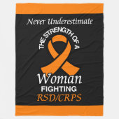 Nooit onderschatten/lint/vrouw.. RSD/CRPS Fleece Deken (Voorkant)