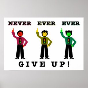 Nooit ooit opgegeven! poster
