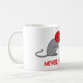 Nooit ooit opgeven koffiemok (Links)