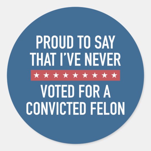 Nooit op Trump gestemd Ronde Sticker (Voorkant)