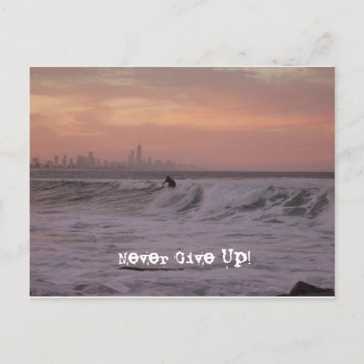 Nooit opgeven! briefkaart (Voorkant)