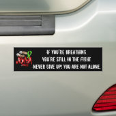 Nooit opgeven! bumpersticker (Op auto)