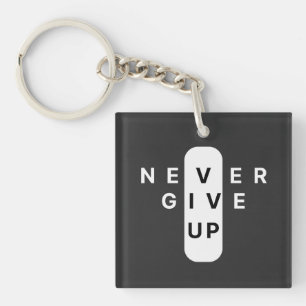 Nooit Opgeven Moderne Minimalistische Typografie Sleutelhanger