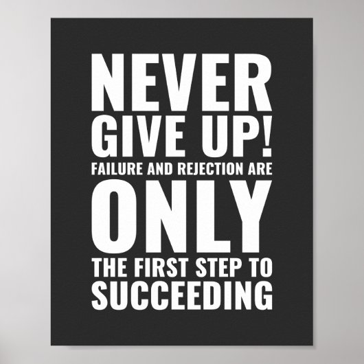 Nooit opgeven! | Motivatie prijsopgave Poster (Voorkant)