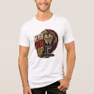 Nooit Opgeven Motivational Muis Vs Leeuw Illustrat Tri-Blend Shirt