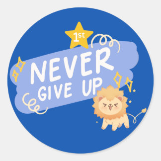 Nooit Opgeven Motiverende Sticker | Lieve Leeuw