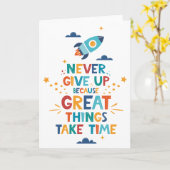 Nooit opgeven omdat het tijd kost kaart (Gele Bloem)