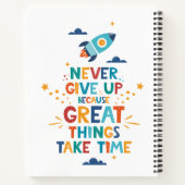 Nooit opgeven omdat het tijd kost notitieboek (Achterkant)