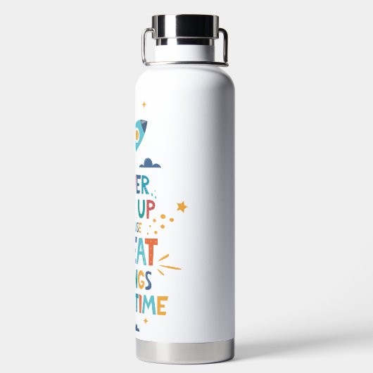 Nooit opgeven omdat het tijd kost waterfles (Achterkant)