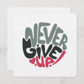 Nooit opgeven - Opwindend wit opsplitsen Notitiekaartje (Voorkant / Achterkant)