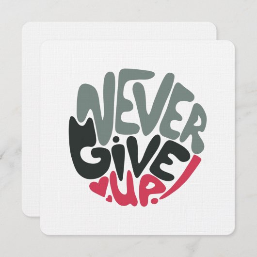 Nooit opgeven - Opwindend wit opsplitsen Notitiekaartje (Voorkant / Achterkant)