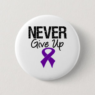 Nooit opgeven (pancreaskanker) ronde button 5,7 cm