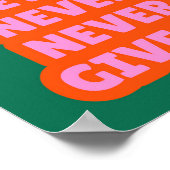 Nooit opgeven poster (Hoek)