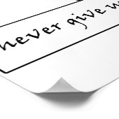 Nooit opgeven poster (Hoek)