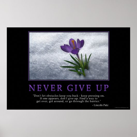 Nooit opgeven poster (Voorkant)