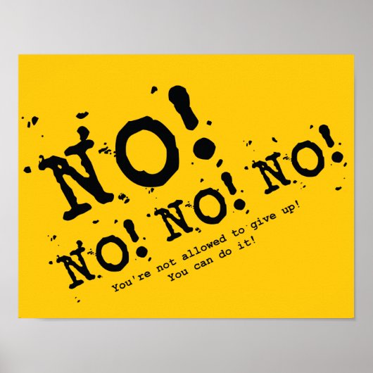 Nooit opgeven poster (Voorkant)