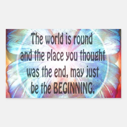 Nooit opgeven rechthoekige sticker (Voorkant)