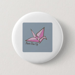 Nooit opgeven ronde button 5,7 cm