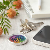 Nooit opgeven sleutelhanger (Zijkant)