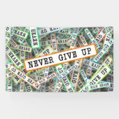 Nooit opgeven spandoek (Horizontaal)