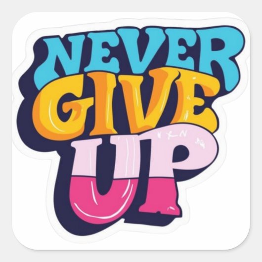 Nooit Opgeven Sticker (Voorkant)