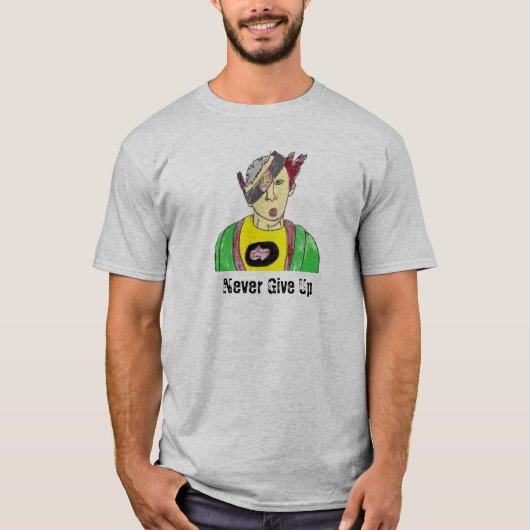 Nooit opgeven t-shirt (Voorkant)