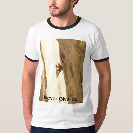 Nooit opgeven t-shirt (Voorkant)