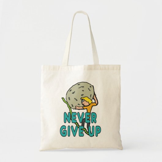 Nooit opgeven tote bag (Voorkant)