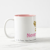 Nooit Opgeven  Tweekleurige Koffiemok (Links)