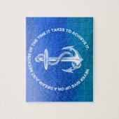 Nooit opgeven van het anker Dream Blue Ocean Legpuzzel (Verticaal)
