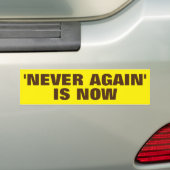 "NOOIT OPNIEUW" IS NU BUMPERSTICKER (Op auto)