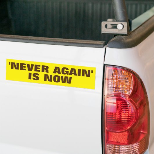 "NOOIT OPNIEUW" IS NU BUMPERSTICKER (Op Truck)