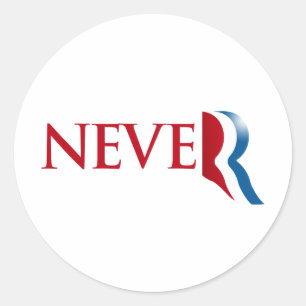 Nooit Romney.png Ronde Sticker