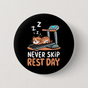 Nooit Rustdag Overslaan Funny Bodybuilding Kat Wor Ronde Button 5,7 Cm
