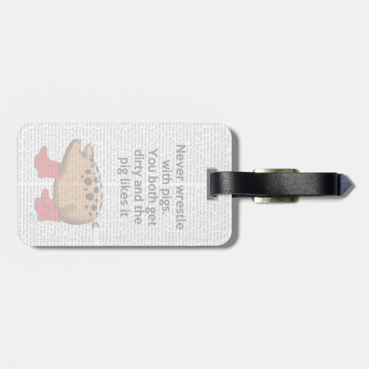 Nooit rusten met varkens bagagelabel (Achterkant horizontaal)