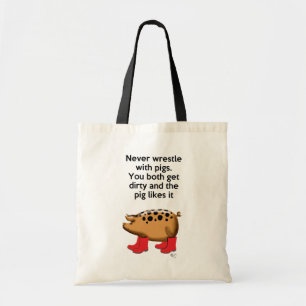 Nooit rusten met varkens tote bag