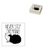 Nooit stoppen met dromen 	rubberstempel (Gestempeld)