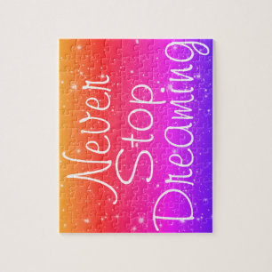 Nooit stoppen met dromen van regenboogsterren legpuzzel