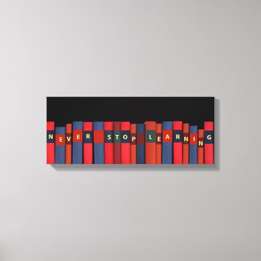 Nooit stoppen met leren canvas afdruk (Voorkant)