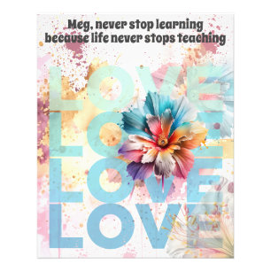 Nooit stoppen met leren univ, college, school bewe foto afdruk