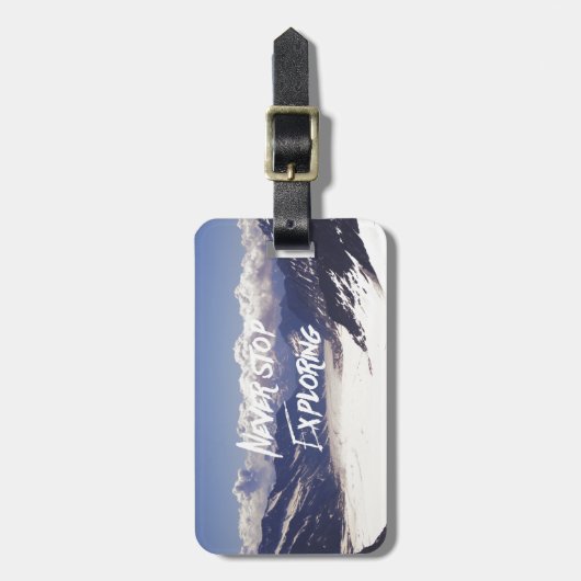 Nooit stoppen met verkennen bagagelabel (Voorkant verticaal)