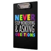 Nooit stoppen met vragen klembord (Links)