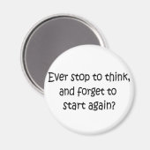 Nooit stoppen om na te denken magneet (Voorkant / Achterkant)