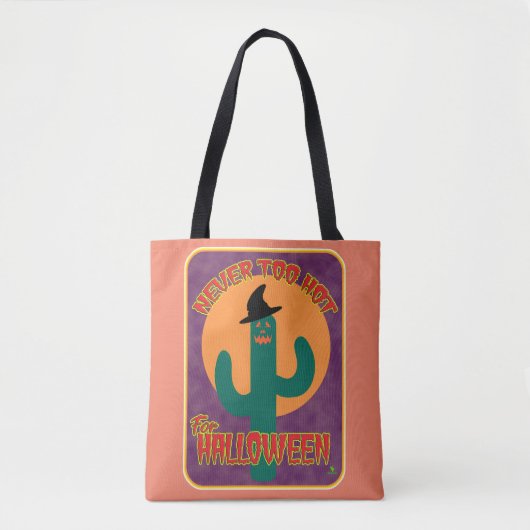 Nooit te heet Halloween Funny Artsy Cactus Draagtas (Voorkant)