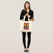 Nooit te heet Halloween Funny Artsy Cactus Grote Tote Bag (Voorkant (model))