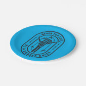 Nooit te laat Skeleton Surfer Chick Ocean Vibes Papieren Bordje (Gekanteld)